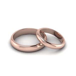 Классическое обручальное кольцо розовое золото